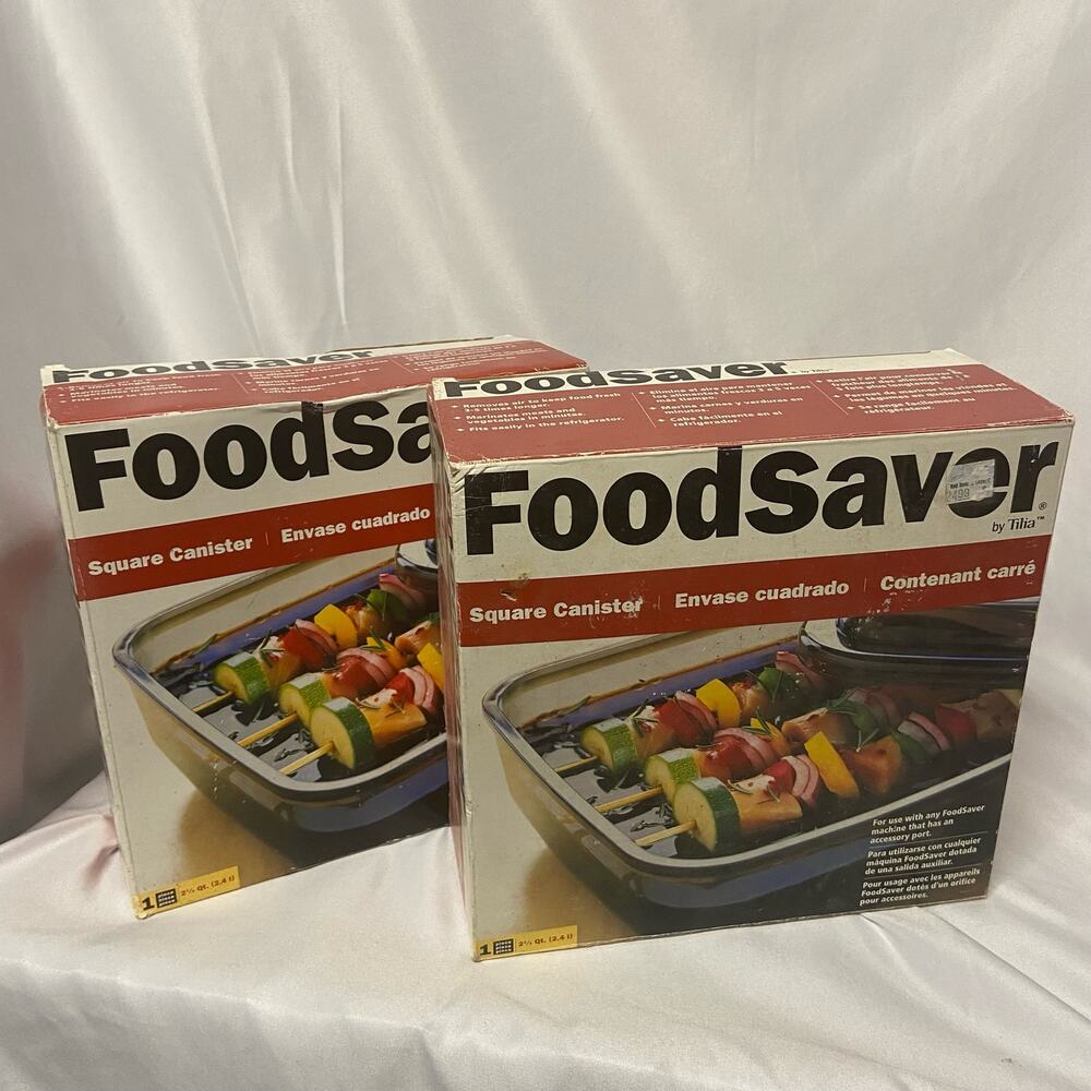FoodSaver Vacuum Sear Quick Marinating Square Storage Canister 2.25Qt Opened Box